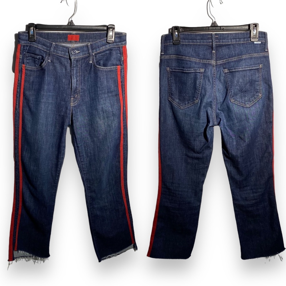 MOTHER High Rise Jeans with Red Stripe - Picture 2 of 9